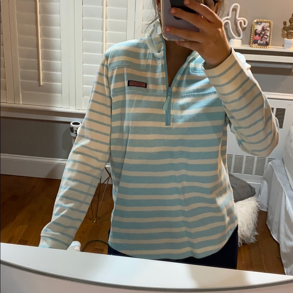 Vineyard vines striped shep 1/4 zip shirt